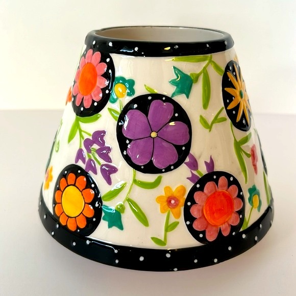 Yankee Candle Noelle Dahlen Boho Floral Large Ceramic Candle Shade & Base Plate - Picture 3 of 11